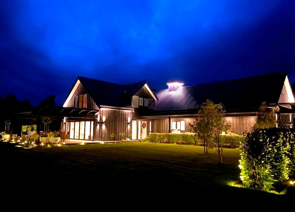 Architectural home with landscape lighting installed by Hepburn Electrical Rotorua